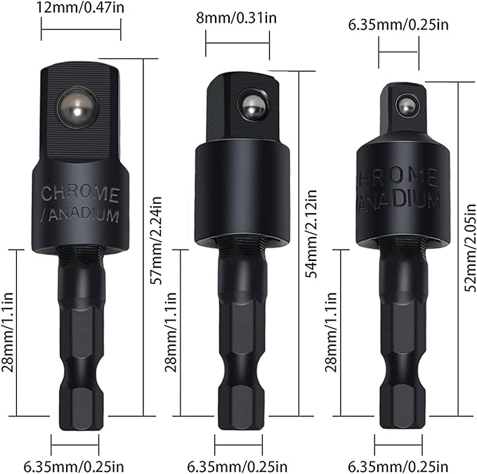17pcs Flexible Drill Bit Extension, Include 3pcs Rotatable Socket Adapter 2pcs Hex Shank 105° Right Angle Drill Attachment 10 Short Screwdriver Bits Bendable Extension and 90° Angled Bits