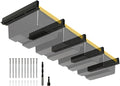 Overhead Garage Storage Rack 4-Bin, Heavy Duty Ceiling Racks w/ 400 LBS Load Capacity for Utility Bin, Powder Coated Tote Rack for Garages, Sheds, Storerooms,(5 PCS, for 4 Bins)