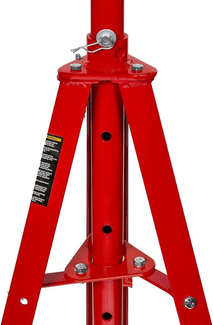 Stark USA Underhoist Tripod Stand 2 Ton Capacity High Lift Jack Stand Reach Under Hoist Stand High-Position Lift Range 4,000lbs Capacity, Red