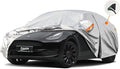 Kayme 6 Layers Car Cover Custom Fit for Tesla Model Y, Waterproof All Weather for Automobiles, Outdoor Full Car Cover Sun Rain UV Snow Protection.Silver