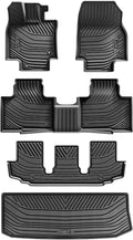 LASFIT Floor Mats&Trunk Mats for Toyota Highlander 8 Seats 2020-2025 (Not for Hybrid), All Weather TPE Floor Liner & Cargo mats for Highlander，Front&Rear 4 Rows mats.