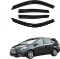 4pc Sun Rain Guards Window Visor Wind Deflector Compatible with Toyota Prius XW20 06-09 Dark Smoke 94963