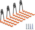 Heavy Duty Garage Hooks 4 Pack, 7.7 inch Wave Long Hanger, Wall Mounted Storage System, Power and Garden Tool Organizer, for Hanging Ladders, Bikes, Hose, Bulk Items and More