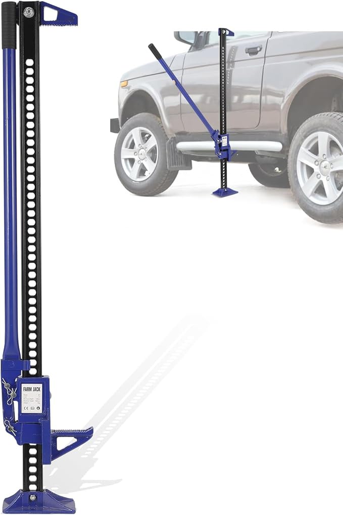 Multi-Functional Lift Jack, Farm Jack Heavy Duty Off Road, for Tractor, Truck, SUV, ATV, UTV, Off Road Accessories, Durable 3 Ton with Wide Base & Ratcheting Mechanism