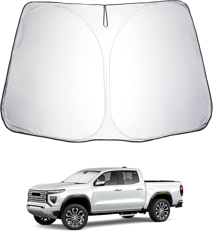 LUWU for 2023 2024 2025 Chevy Colorado & GMC Canyon Windshield Sun Shade Windshield Sunshades 2025 Chevy Colorado Accessories GMC Canyon Accessories Sunshade Cover Block UV Ray Front Window Sunshade