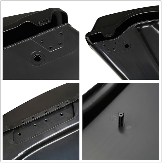 XFMT Unpainted 5" Stretched Extended Hard Saddlebags Dual Exhaust Compatible with Harley Touring Models FLT, FLHT, FLHTCU, FLHRC, Road King, Road Glide, Street Glide, Electra Glide, Ultra-Classic