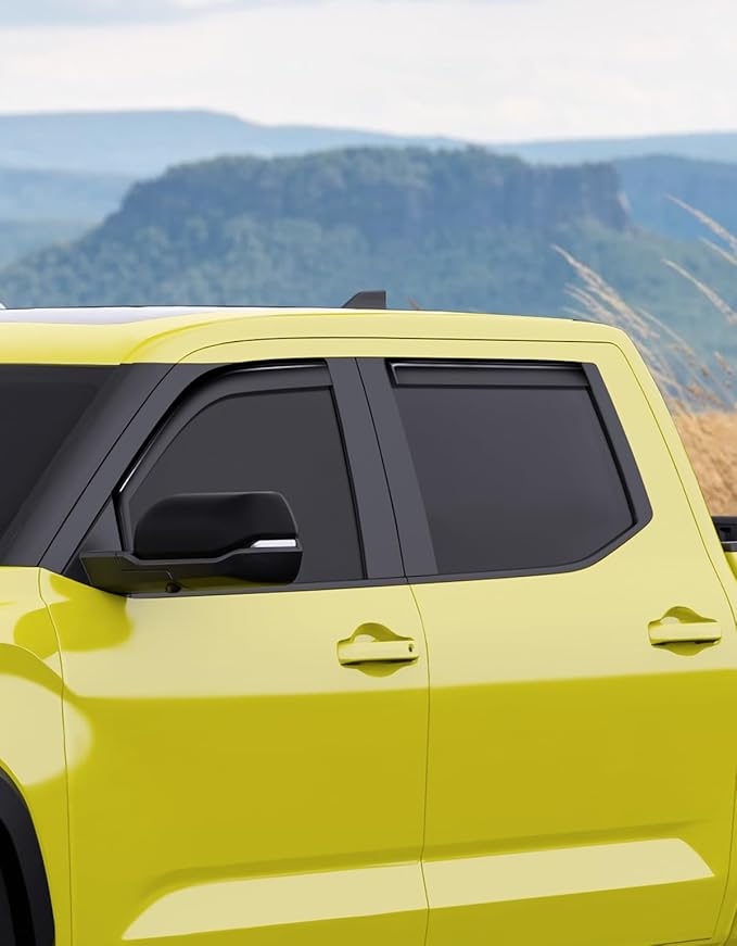 in-Channel Window Rain Guards Fit for Truck Toyota Tundra 2022 2023 2024 2025 CrewMax, Extra Durable Window Deflectors Vent Visors Shades Exterior Car Accessories Visors Rain Guards