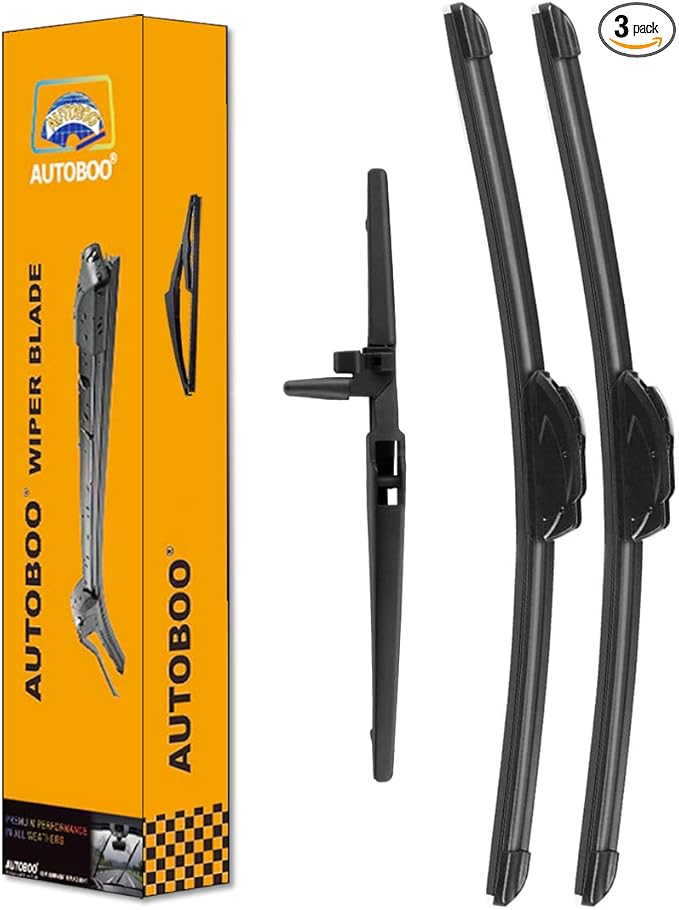 AUTOBOO 24"+20" Windshield Wipers with 12 Inch Rear Wiper Blade Replacement for Toyota 4runner 2010 2011 2012 2013 2014 2015 2016 2017 2018 2019 2022 2023 -Original Factory Quality (Pack of 3)