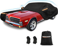 Car Cover for Mercury Cougar 1967-1973,1980-1997, Waterproof 210D Oxford Cloth and Cotton Cover Outdoor Car Cover with Zipper Windproof Heavy Duty All Weather