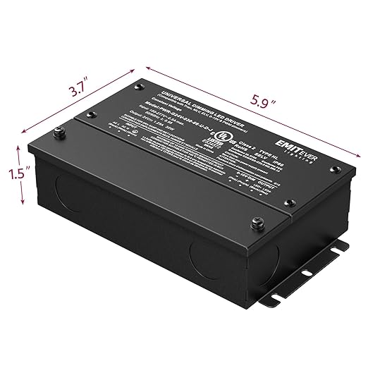 EMITEVER 30W Dimmable LED Driver, 24V Triac Dimmable Power Supply, AC to DC Transformer for LED Light, Compatible with Lutron and Leviton Dimmer, Waterproof IP67 and UL Listed, Class 2