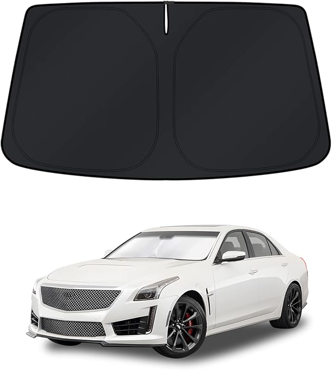 KUST Windshield Sun Shade for Cadillac CTS 2014-2019 Window Shade Sun Visor Cover Foldable Blocks UV Rays Keep Your Car Cooler