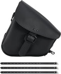 Gargoyle Bells Solo Saddle Bags - PVC Waterproof Motorcycle Luggage for Sportster Softail (Left Side, Black-Single Buckle)
