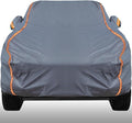 KEYOOG Universal Waterproof Heavy Weight Full Car Covers, Fit Pickup, All Weather, Outdoor Full Cover Weatherproof UV Sun Protection Snow Dust Storm Resistant with PEVA Cotton, Fit Length 230"-260"
