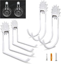Garage Hooks White 4 Pack,68-110LB Heavy Duty Steel Storage Utility Hooks with PVC Anti-Slip Coating,Wall Mount Hooks for Hanging Garden and Power Tools,Bike,Ladder,Hose