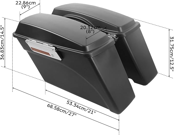 XFMT Motorcycle Saddlebags Matte Black Hard Saddle Bags Trunk For Harley Touring Road King Street Glide Road Glide Electra Glide Ultra Classic 1994-2013