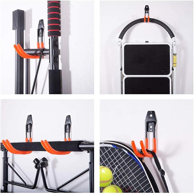 Garage Storage Utility Hooks，Garage Garden Tool Organizer，Steel Wall Mount Hooks, Large Garden U Hooks （2 Pack） (Type-2-Orange)