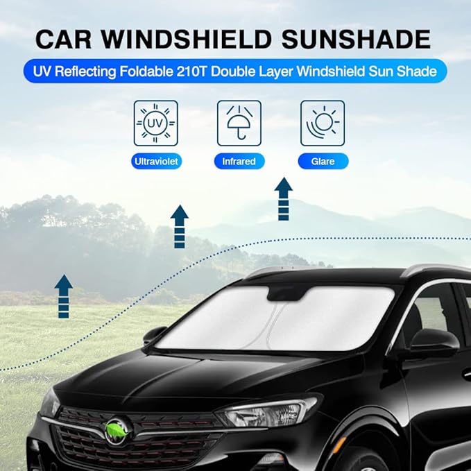 KUST Windshield Sun Shade for Buick Encore GX Accessories 2020-2025 2026 Sunshade Window Sun Visor Protector Foldable Blocks UV Rays Keep Your Car Cooler