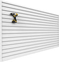 3'H x 4'W Slatwall Panel Garage Wall Organizer: Heavy Duty Wall Mounted PVC Wall Rack, Interlocking Slat Wall Paneling for Garage Wall Storage, Slatwall Board or Slatwall Shelves System - White