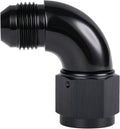 90 Degree 10AN Male to 10AN Female Swivel Full Flow Fitting Adapter Coupler Aluminum Black