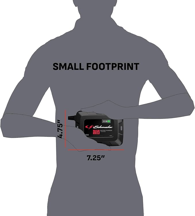 Schumacher Electric On-Board Battery Charger and Maintainer, 3-in-1, SC1587, 1.5 Amps, 6 Volt, 12 Volt, Fully Automatic, Mounts Under Hood, for Car, Truck, and Large Vehicle Batteries
