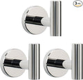 NearMoon Bath Towel Hooks- SUS 304 Stainless Steel Robe Hook Holder, Heavy Duty Coat Hook for Bathroom Livingroom Hotel Kitchen Garage, Wall Mounted (Chrome Finish, 3 Pack)