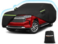 Car Cover Waterproof for 2007-2025 Chevy Suburban/GMC Yukon XL/Cadillac Escalade ESV, Snowproof Outdoor Car Covers with Zipper Windproof Heavy Duty All Weather (Black)