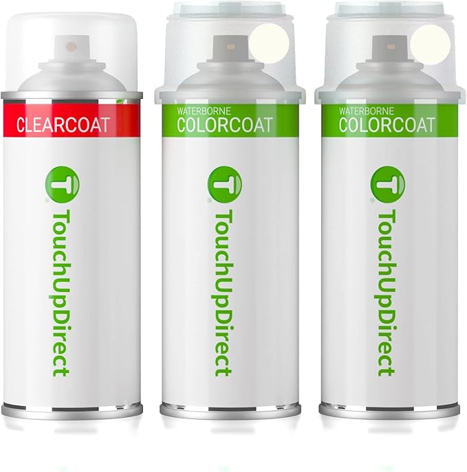 TouchUpDirect 070 Blizzard Pearl Tricoat Compatible with Toyota Exact Match Touch Up Paint Aerosol - Essential Kit