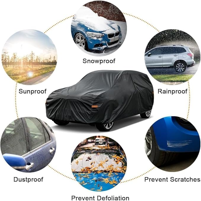 Kayme 7 Layers Car Cover Custom Fit for Chrysler Voyager/Pacifica Minivan (2016-2025) Waterproof All Weather for Automobiles, Outdoor Full Cover Rain Sun UV Protection.Black