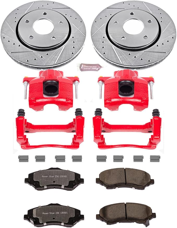 Power Stop KC3118-36 Front Z36 Truck and Tow Brake Kit with Calipers For Chrysler Town & Country, Dodge Grand Caravan, Ram C/V, VW Routan [Model Specific]