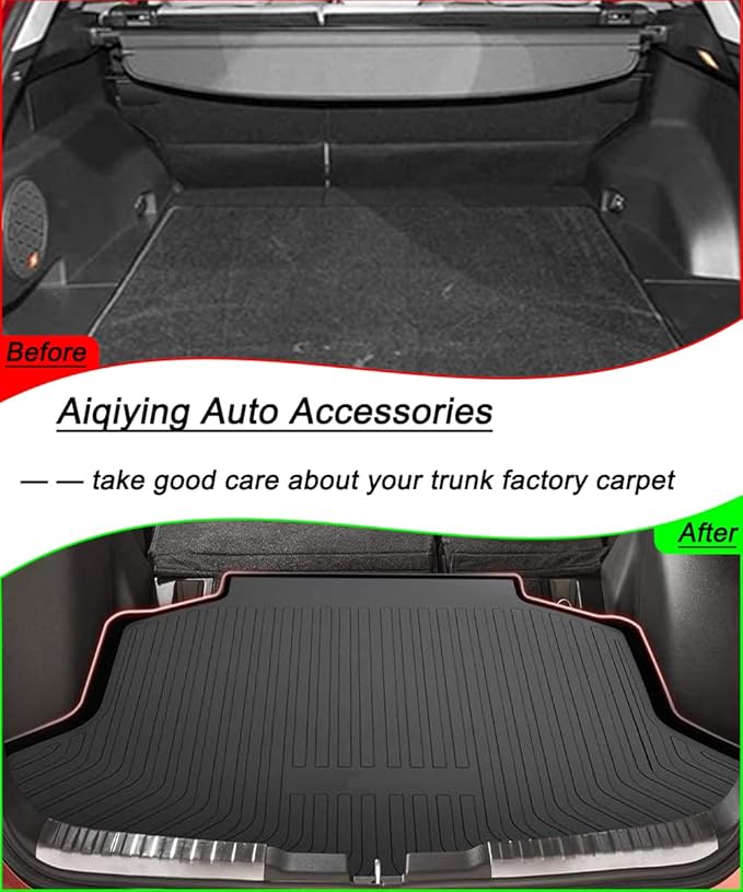 CRV Cargo Liners - All-Weather Waterproof Durable Custom-Fit 3D-Designed Protection Rear Trunk Tray Floor Mats Compatible with Honda CRV 2007-2016