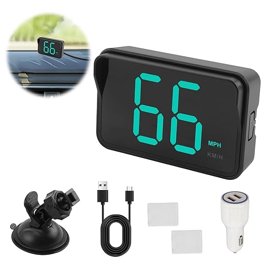 GPS Digital Speedometer for Car MPH, Universal HUD Speed Meter with LED Large Font, Plug Play for Car Truck Motor SUV Golf Cart All Vehicles (2025 New with Bracket & Charger)