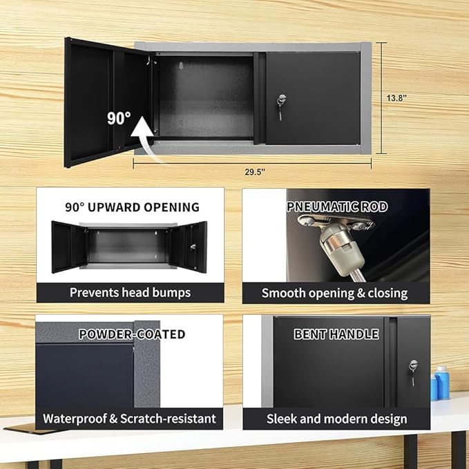 JZD Storage Cabinet System Workshop, Professional Tool Storage Workbench Set, No Wall Mounting Needed, for Utility Room Pantry
