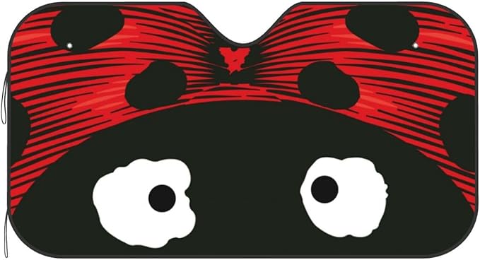 Cute Coccinellidae Car Sun Shade Windshield Sunshade Foldable Front Window Shield Cover for Truck SUV