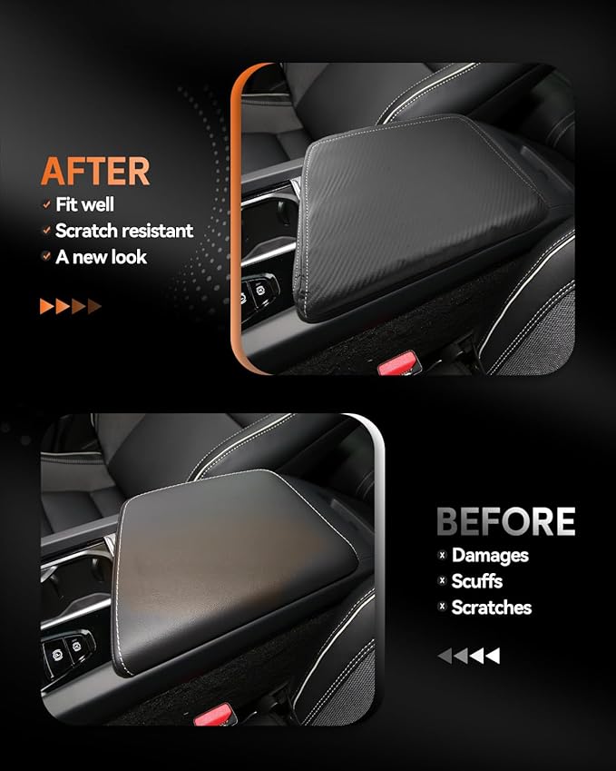 CDEFG for Volvo XC60 2018-2025 Center Console Cover Armrest Box Cover for XC60 (Core, Plus, Ultra) 2020 2021 2022 2023 2024 2025 Accessories Console Arm Rest Protector