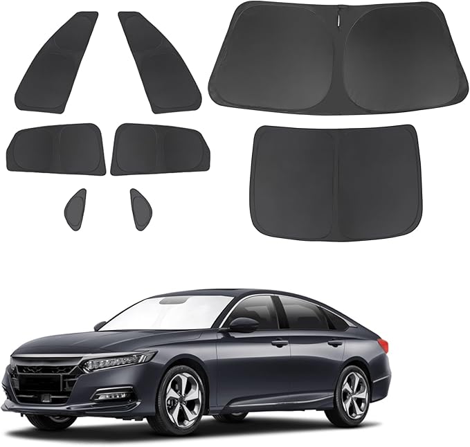 TINGLU Window Shades for Honda Accord 2023 2024 2025 Accessories Car Side Full Windows Windshield Sun Shade Sun UV Rays & Privacy Protection for Camping,Napping,and Relaxing 8PCS