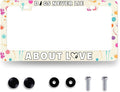 Dog License Plate Frame Dogs Never Lie About Love License Plate Stainless Steel Colorful Animal Car Accessory Funny License Plate Decoration Men Women Size 12.2" x 6.2" with Screws