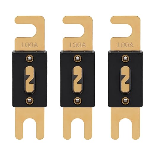 100A ANL Fuse 100 Amp Inline Blade Fuses 32V for Car Audio Inverter Automotive Stereo (Pack of 3 pcs)