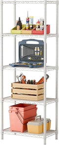 SINGAYE 5 Small Wire Shelves Kitchen Pantry Close Home Organizers and Storage Bathroom Shelf Laundry Room Organization Adjustable Book Metal Garage Shelving Unit