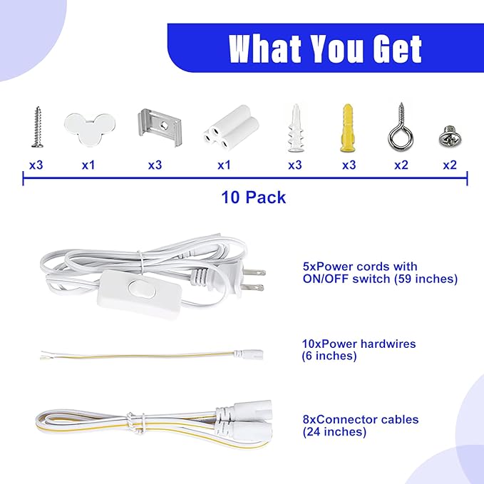 8FT LED Shop Light Fixture,100W 15000LM 6500K,V Shape Linkable T8 Tube Lights with Clear Cover,High Output Plug & Play for Garage/Warehouse/Workshop,10 Pack