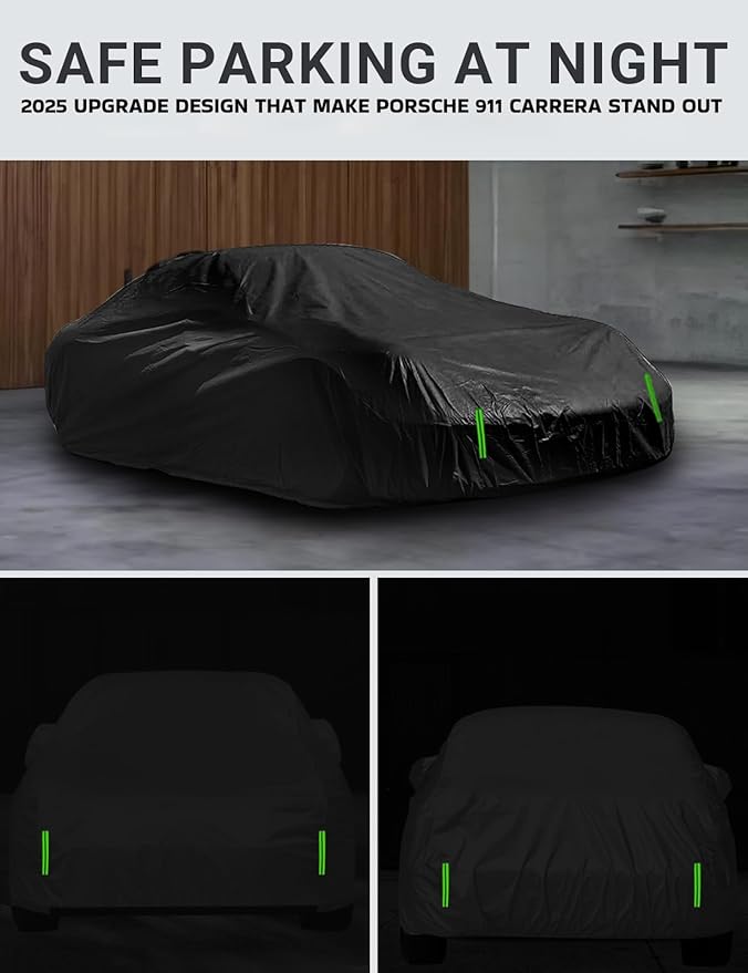 Proadsy 2025 Upgrade Car Cover for Porsche 911 Carrera (996/997 Series) 1998-2024 2025, Windproof All Weather Waterproof Sun Rain UV Dust Snow Protection Full Outdoor Indoor Exterior Car Covers