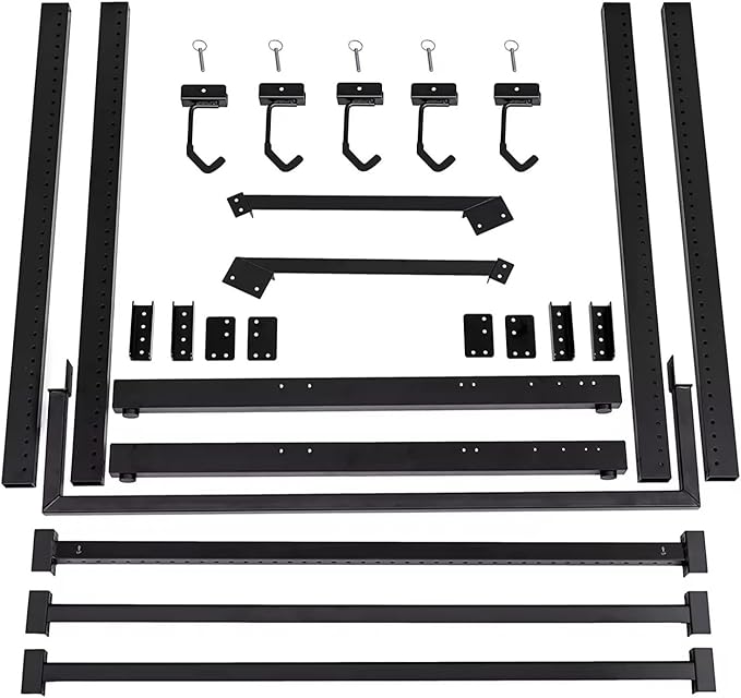 Upright Bike Stand, 5-Bike Stand Rack, Indoor Bike Storage Standing Bike - Garage Organizer - Freestanding Bicycle Rack with 5 Hanging Hook - Vertical & Horizontal Hangersfor Home