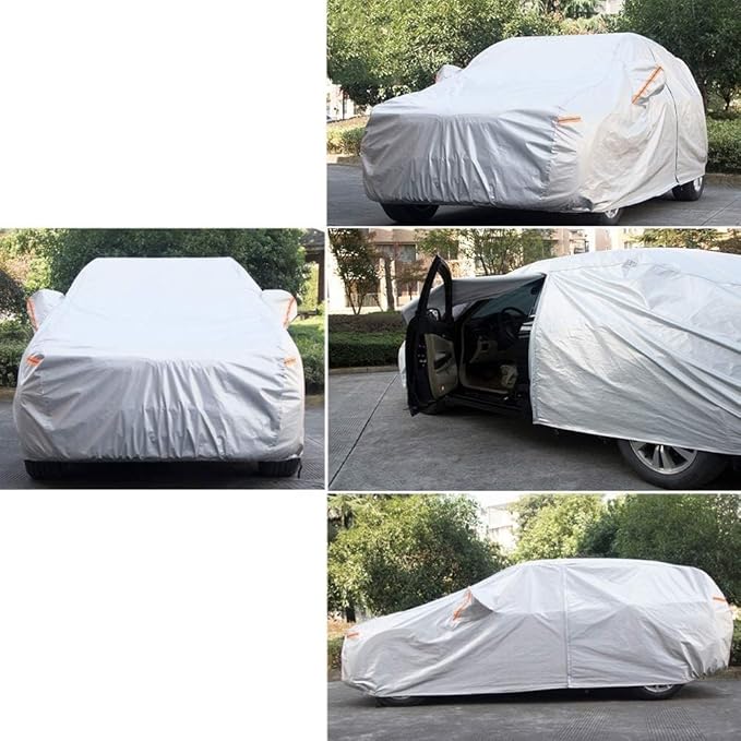 Kayme 6 Layers SUV Car Cover Custom Fit for Hyundai Santa Fe (2006-2025) Waterproof All Weather for Automobiles, Outdoor Full Cover Rain Sun UV Protection.Silver