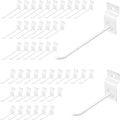 Yuahar Slatwall Hooks 50Pcs 4/6 Inch Slatwall Accessories Heavy Duty Slat Wall Hanging Hooks Panel Display Hooks Pegboard Gridwall Display Hook for Garage Retail Shop (White)