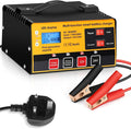Outerman Car Battery Charger,12V-12A/24V-8.5AMH Smart Automatic Battery Charger,High/Low Power Trickle Charger Battery Maintainer and Desulfator,for Motorcycle Lawn Mower Marine Lead Acid Batteries