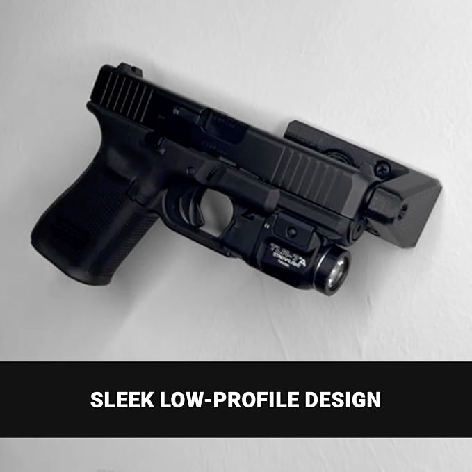 Spartan Mounts Universal Pistol Revolver Wall Mount | Display Hook Adapter Bore Mount Storage System for Gun Airsoft Pistol Revolver (10mm/.40/.45)