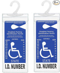 Handicap Parking Placard Holder, Ultra Transparent Disabled Permit Protective Cover with Large Hanger by Tbuymax (Set of 2)