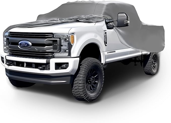 Car Covers Weatherproof Max Truck Cover & Warranty Compatible with Ford 2022-2024 F-250 Crew Cab, 6.75– Outdoor Cover, Prevents Theft with Cable Lock