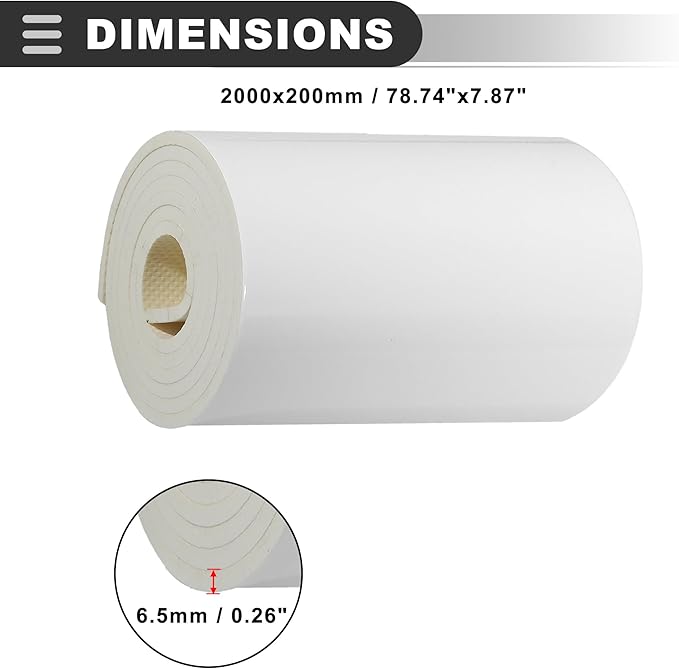 Motoforti Universal Car Garage Wall Guard, 2000x200x6.5mm, PE Foam EVA, White, 1 Pcs