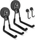 3-H Heavy Duty Magnet Garage Hooks 2 Pack, Extra Large Strong Magnetic Hooks for Hanging Cordless Power Drill, Utility Magnetic Tool Holder for Metal Cabinet, Steel Pegboard, Toolbox, Garage(Black)