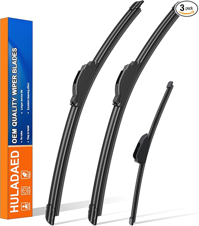 HULADAED® 24'' 20''10'' Windshield Wipers Replacement for Kia Soul 2023 2022 2021 2020,Silicone Front Rear Wiper blades for MY Car-All Weather & Quiet(3 PACK)